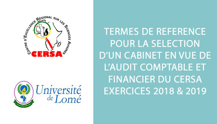 Sélection d’un cabinet en vue de l’audit comptable et financier du CERSA exercices 2018 et 2019